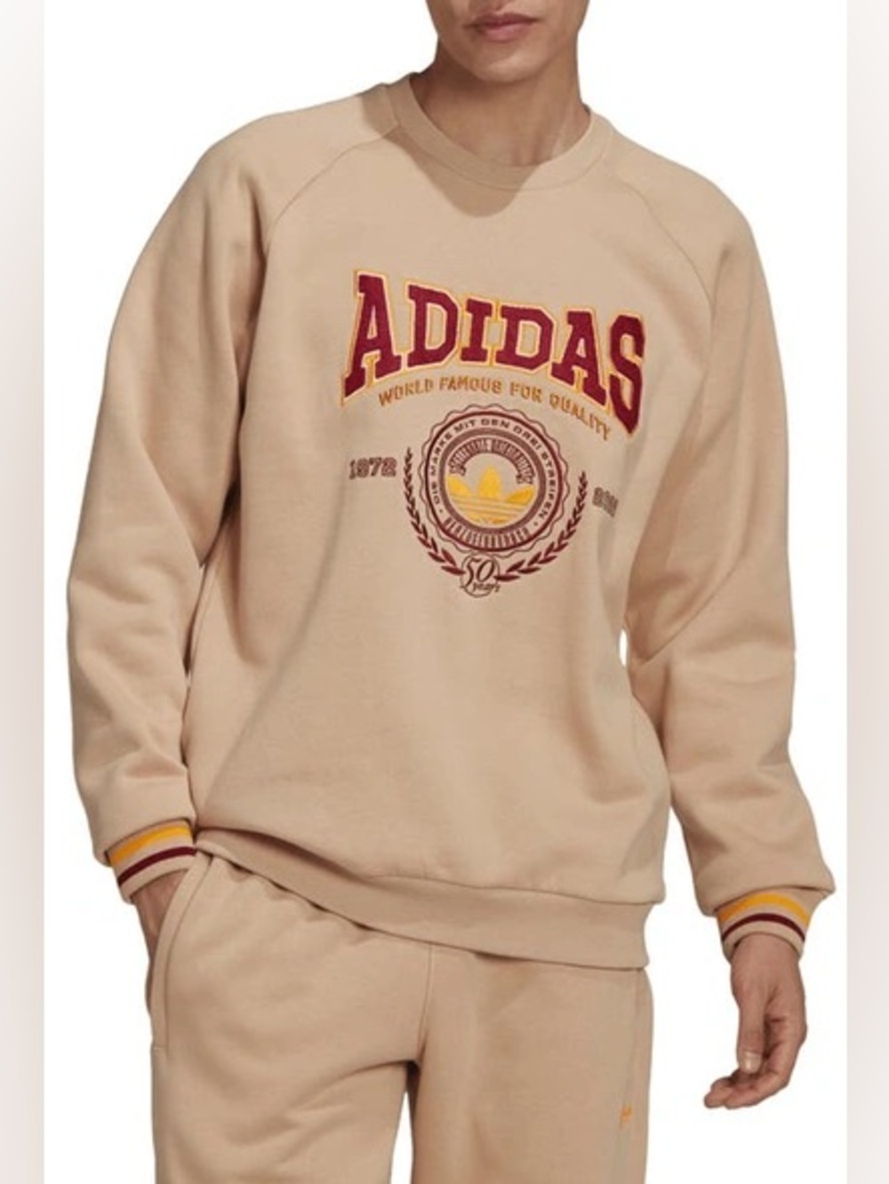 Adidas Originals Varsity Crewneck Sweatshirt|Large Retro Collegiate